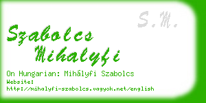 szabolcs mihalyfi business card